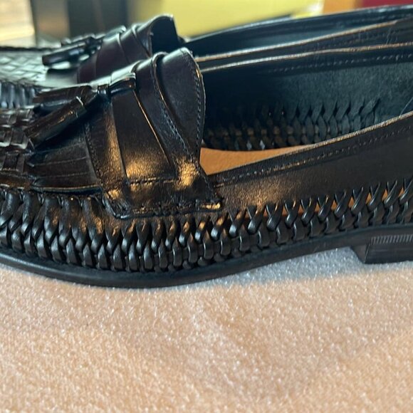 Nunn Bush 8.5M Black Basket Weave Leather Loafers Hipster CEO Date Night - Picture 3 of 6